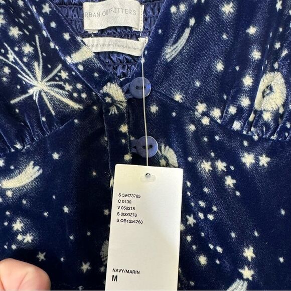 Urban Outfitters Rooftop Constellation Velvet Slit Dress M - Picture 6 of 7